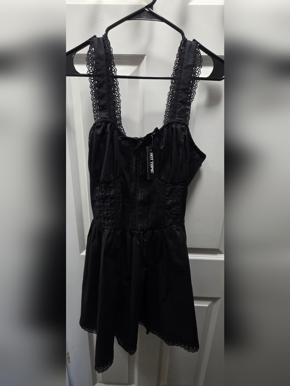 Hot Topic Black Lace-Trim Gothic Mini Dress